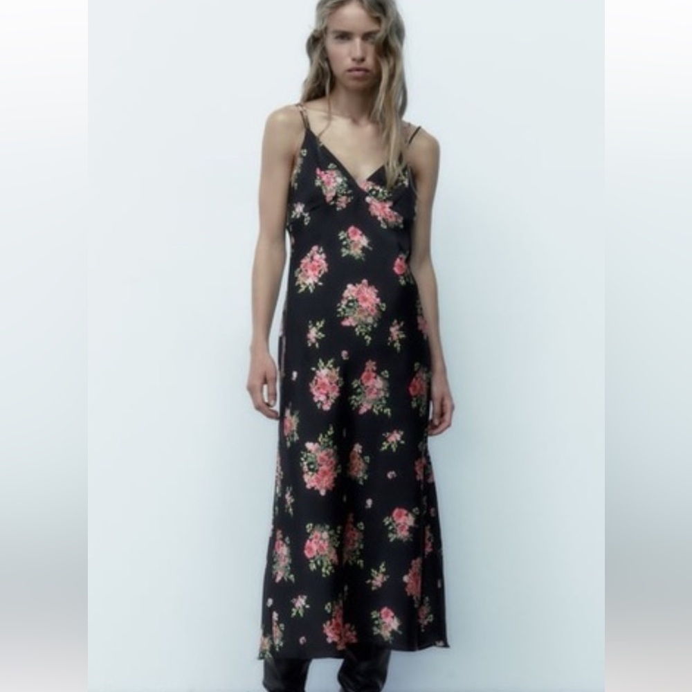 Zara Silk Floral Dress